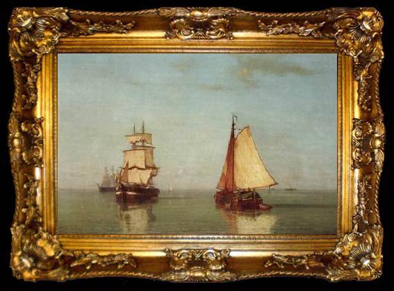 framed  unknow artist Seascape, boats, ships and warships. 148, ta009-2